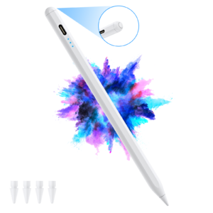 Stylus Stift für iPad 2018~2022 mit Palm Rejection, Magnetische Befestigung, Kippfunktion Hochpräzise Active Pencil Kompatibel mit iPad 9/8/7/6, iPad Mini 6/5, iPad Air 5/4/3, iPad Pro 2018~2021,Weiß